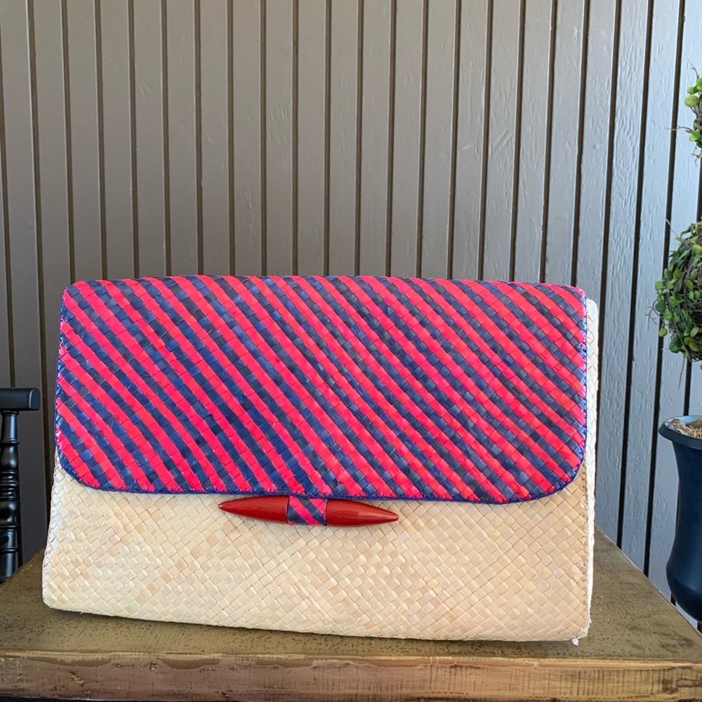 Vintage Ratan Woven Clutch